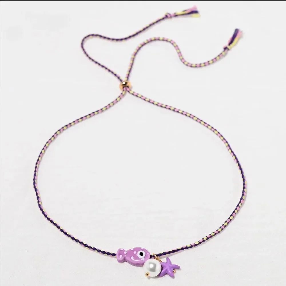 Purple Fish necklace #2375